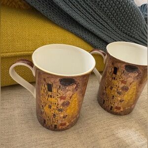 Der Kuss The Kiss Mug Set by Gustav Klimt LANCASTER ENGLISH COLLECTION FINE BONE